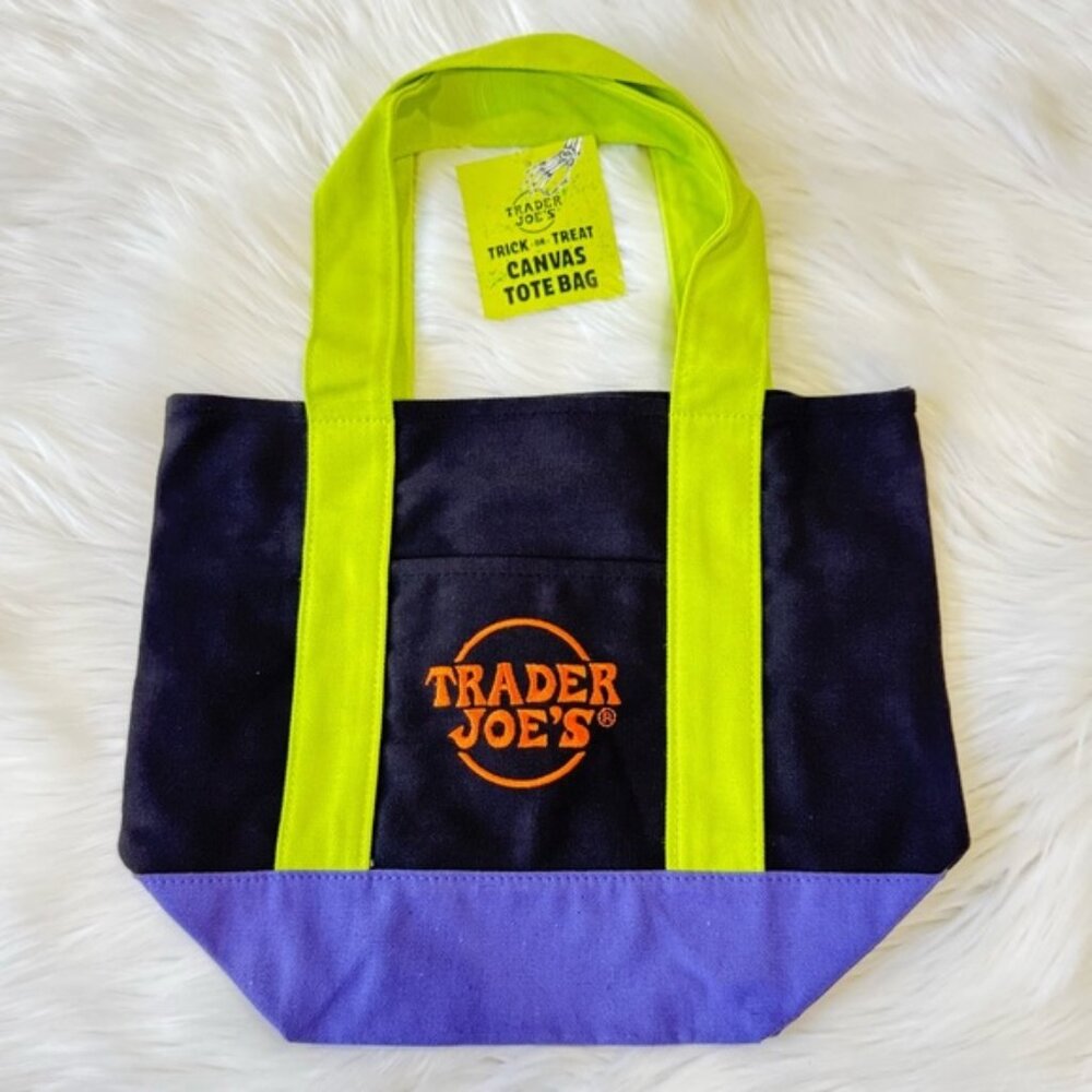 Trader Joe's Mini Tote Halloween Black Multi NWT